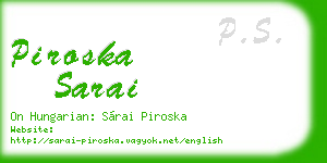 piroska sarai business card