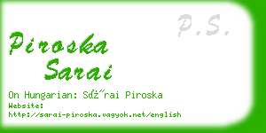 piroska sarai business card